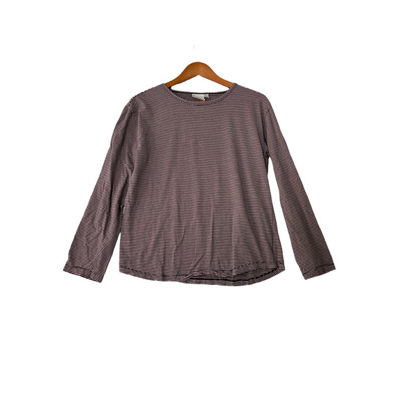 ELK The Label Striped Long Sleeve T-Shirt Top Crew Neck Pink/Blue Women's Size 6 - Picture 1 of 5